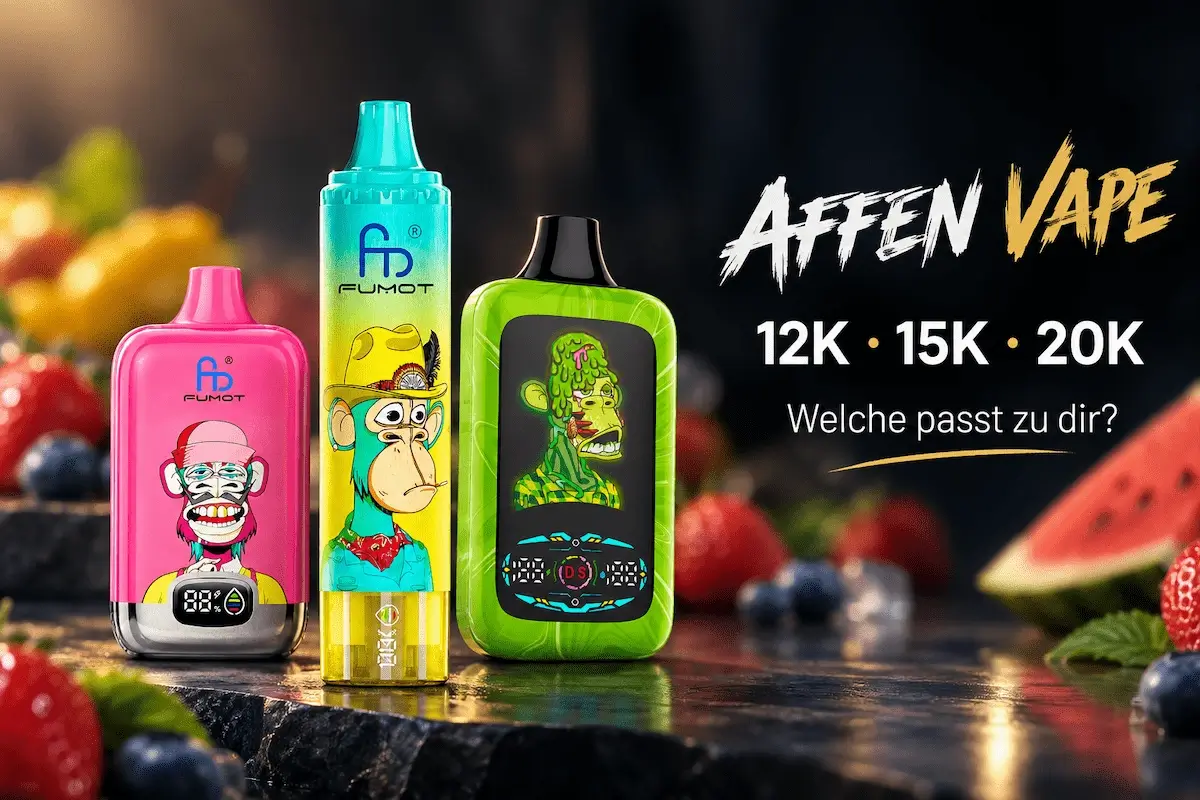 Affen Vape Modelle mit 12000, 15000 und 20000 Zügen