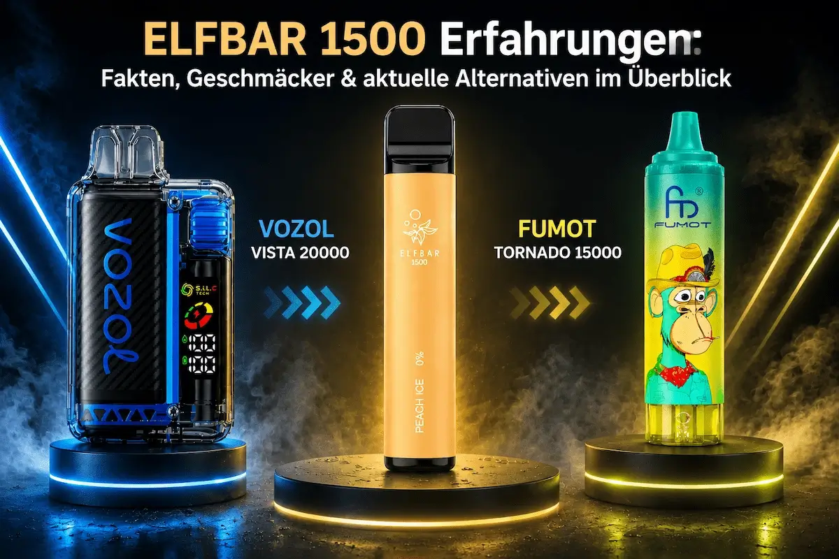 ELFBAR 1500 mit aktuellen Einweg Vape Alternativen im Vergleich