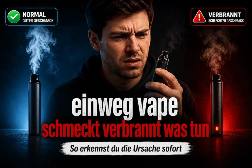Einweg Vape schmeckt verbrannt – Nutzer vergleicht normale und verbrannte Vape zur Ursachenanalyse