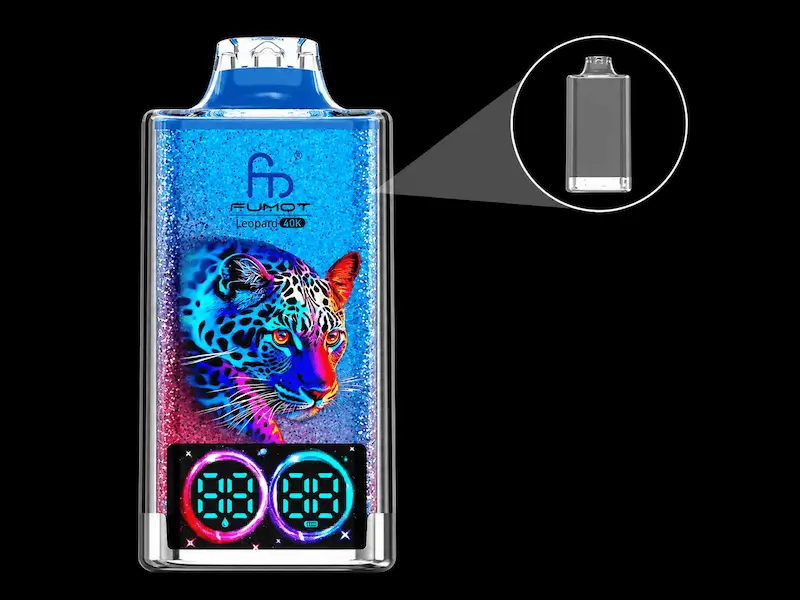 Fumot Leopard 40K Einweg E-Zigarette Mit Transparentem Design, Akku- Und Liquidanzeige Sowie Dual Mesh Coil Fumot Leopard 40K Einweg E-Zigarette mit transparentem Design, Akku- und Liquidanzeige sowie Dual Mesh Coil