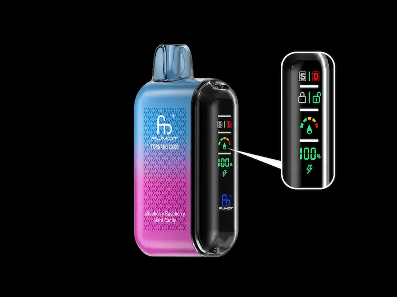 Fumot Tornado 20000 Einweg E-Zigarette Mit Led Smart Display Für Akku- Und Liquidanzeige Sowie Wechselbarem S-/D-Dampfmodus Fumot Tornado 20000 Einweg E-Zigarette mit LED Smart Display für Akku- und Liquidanzeige sowie wechselbarem S-/D-Dampfmodus