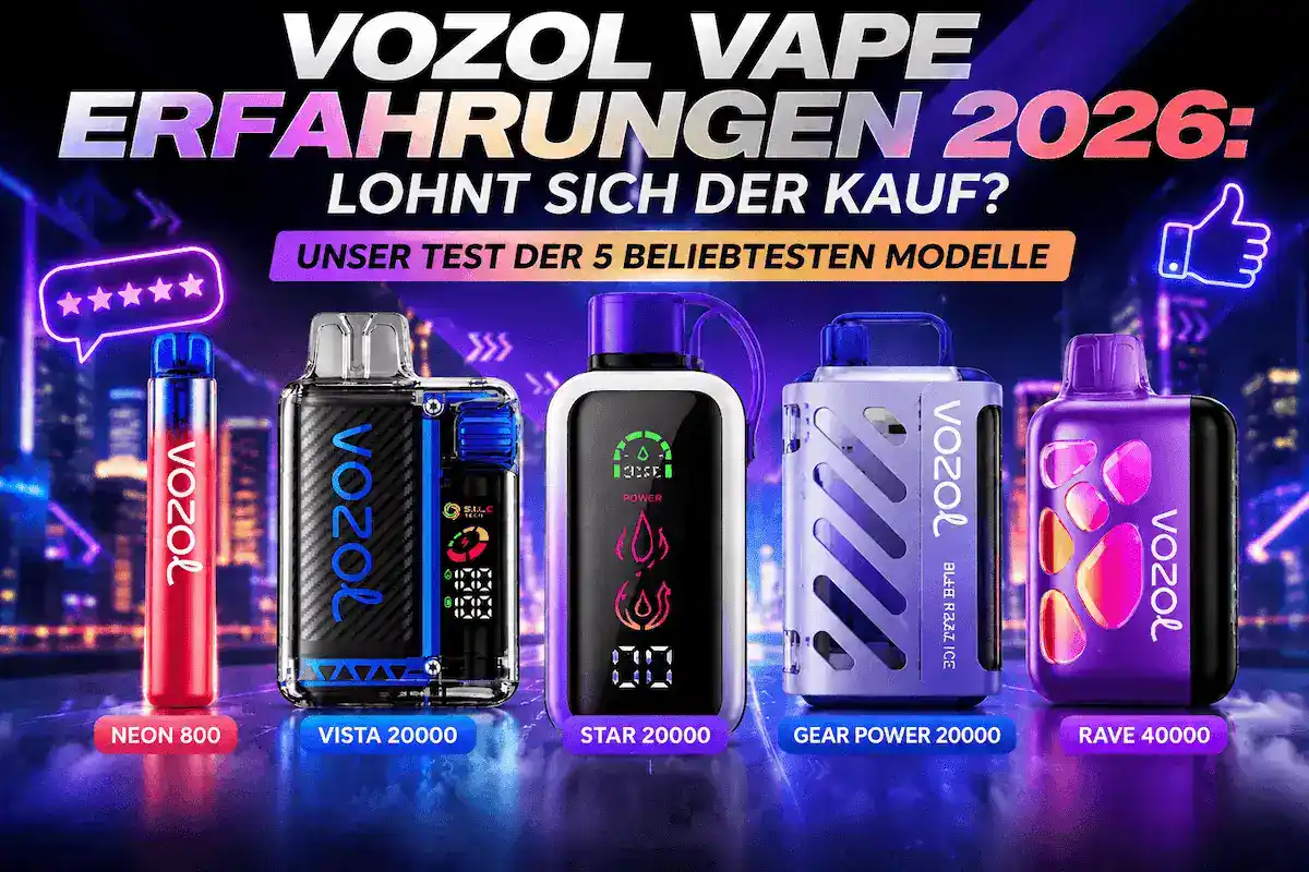 VOZOL Vape Erfahrungen 2026 – Test und Vergleich aller 5 VOZOL Modelle inklusive Vista 20000, Gear Power 20000, Star 20000, Rave 40000 und Neon 800