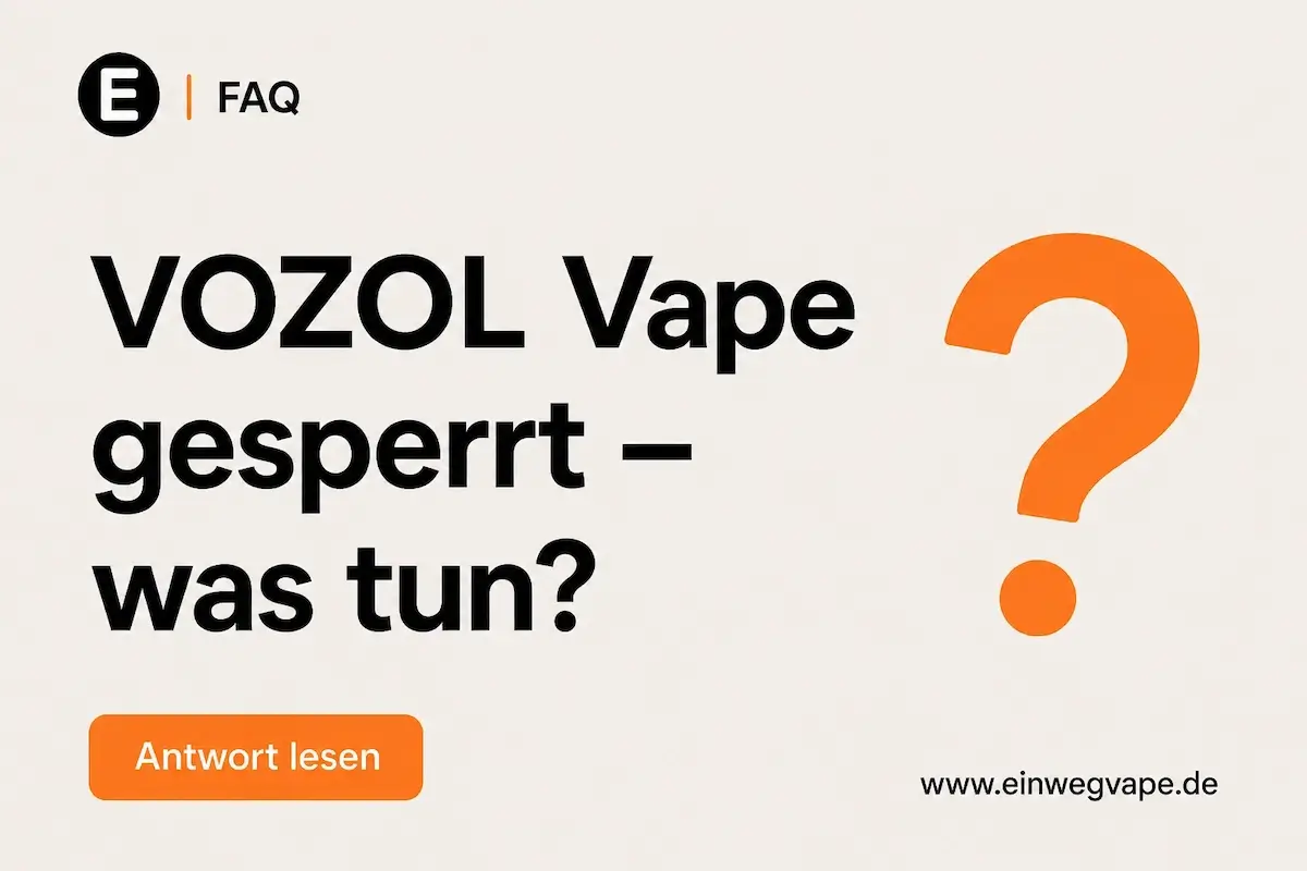 VOZOL Vape funktioniert nicht oder wirkt gesperrt – Ursachen wie Akku, Airflow oder Schutzmodus